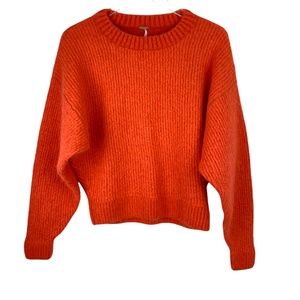 free people orange sweater